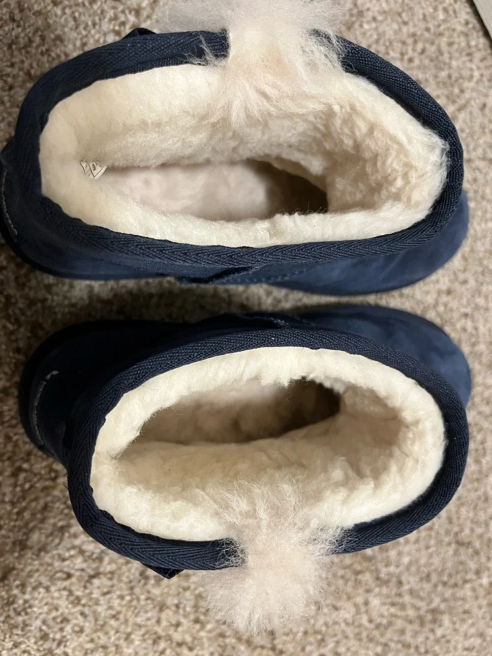 NWOT Koolaburra Navy Suede Shearling Ankle Boots